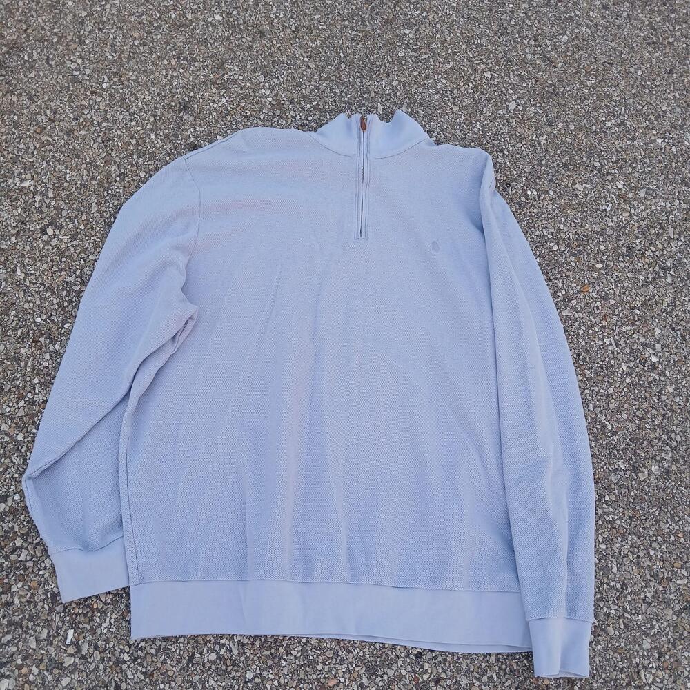 Polo Golf Ralph Lauren Sweater Mens XL Blue Quarter Zip Pullover Mock Neck